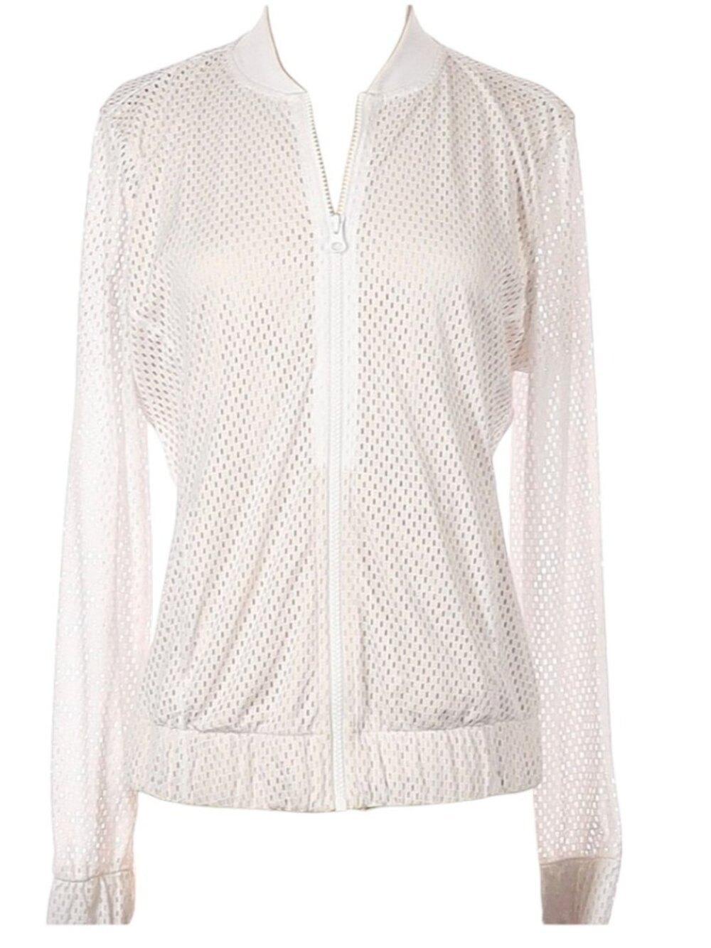 Z BY ZELLA Women’s White Lightweight Zip Bomber Style Jacket I Size: L